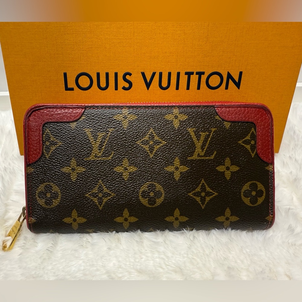 LOUIS VUITTON-MI4147 Rouge Retiro Zippy Wallet Monogram Canvas